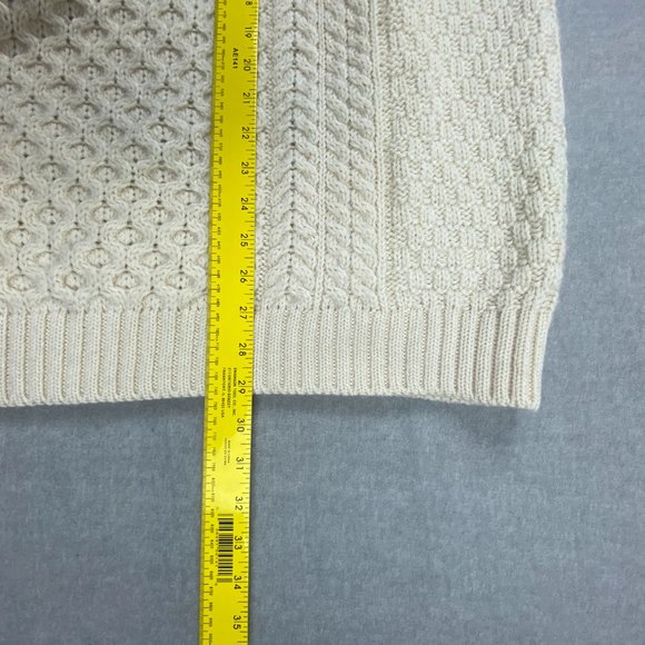 Blarney Woollen Mills Sweater Men XXL Cream Merino Wool Irish Fisherman Cable - Picture 14 of 16